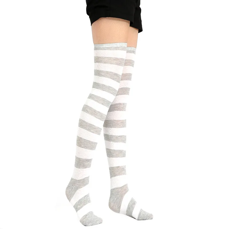 2021 New Socks Long Tube Ladies Japanese Blue and White Striped Over-knee Socks Thigh Socks  Thigh High Stockings  Knee High