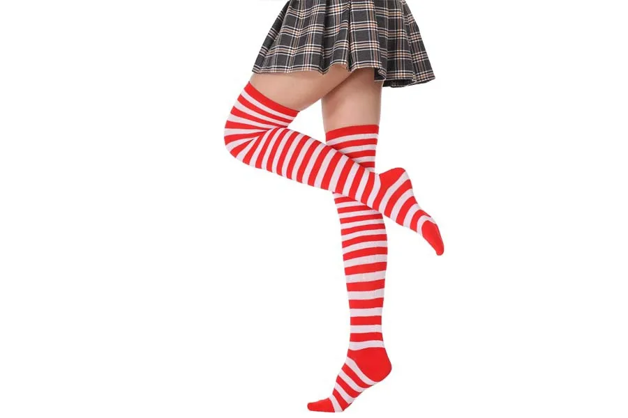 2021 New Socks Long Tube Ladies Japanese Blue and White Striped Over-knee Socks Thigh Socks  Thigh High Stockings  Knee High