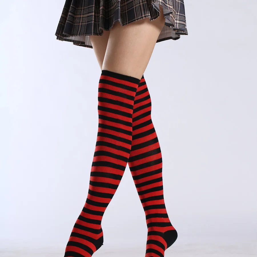 2021 New Socks Long Tube Ladies Japanese Blue and White Striped Over-knee Socks Thigh Socks  Thigh High Stockings  Knee High