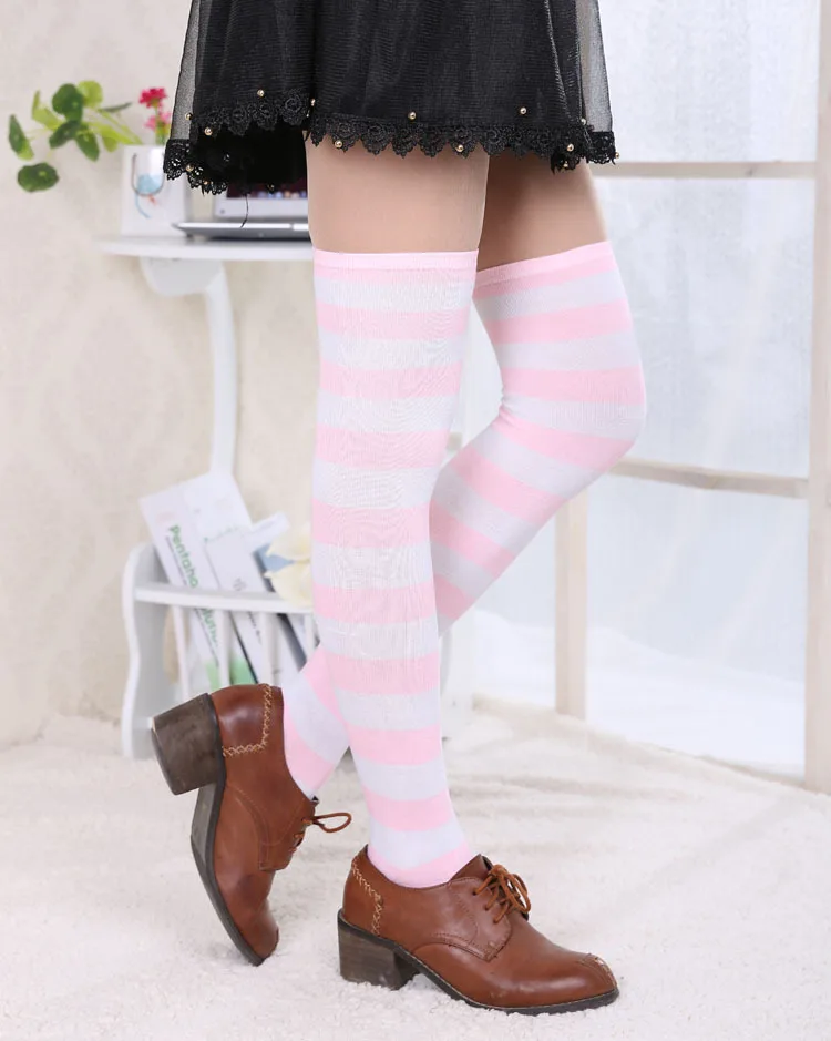 2021 New Socks Long Tube Ladies Japanese Blue and White Striped Over-knee Socks Thigh Socks  Thigh High Stockings  Knee High