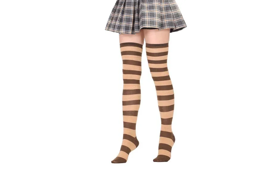 2021 New Socks Long Tube Ladies Japanese Blue and White Striped Over-knee Socks Thigh Socks  Thigh High Stockings  Knee High