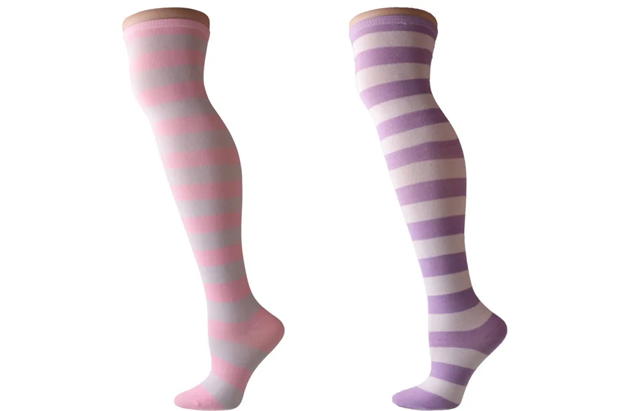 2021 New Socks Long Tube Ladies Japanese Blue and White Striped Over-knee Socks Thigh Socks  Thigh High Stockings  Knee High