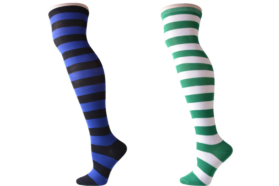 2021 New Socks Long Tube Ladies Japanese Blue and White Striped Over-knee Socks Thigh Socks  Thigh High Stockings  Knee High