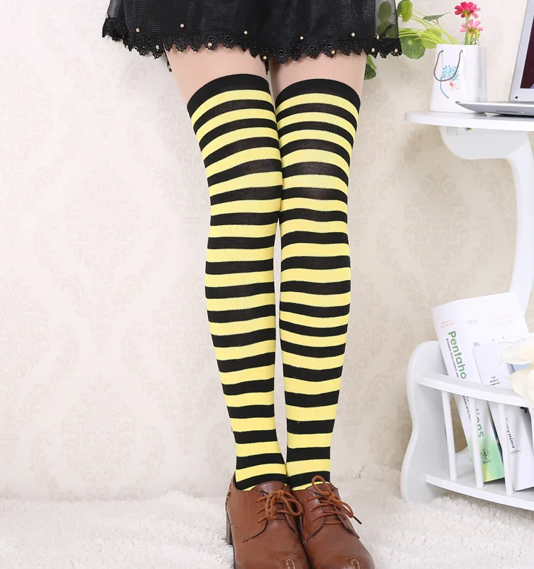 2021 New Socks Long Tube Ladies Japanese Blue and White Striped Over-knee Socks Thigh Socks  Thigh High Stockings  Knee High