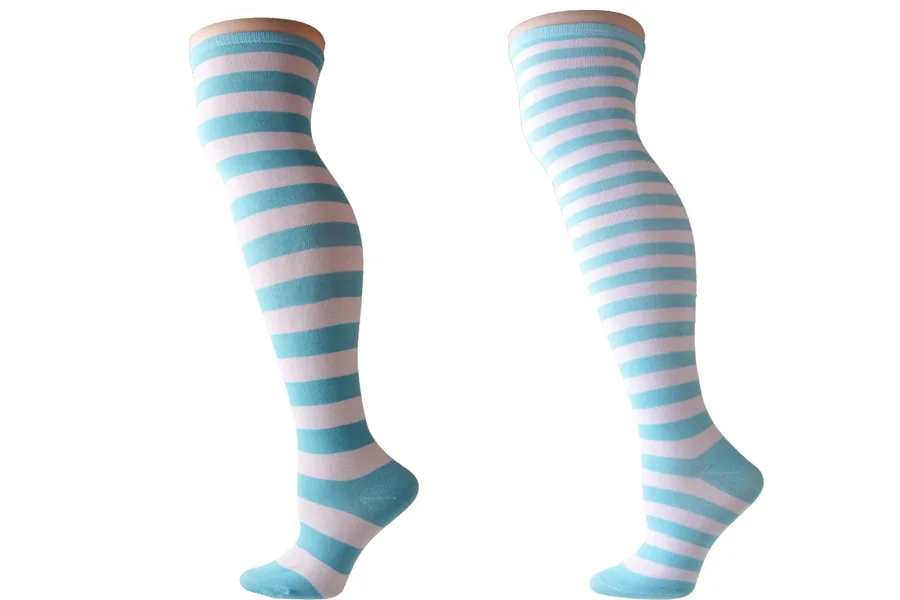 2021 New Socks Long Tube Ladies Japanese Blue and White Striped Over-knee Socks Thigh Socks  Thigh High Stockings  Knee High