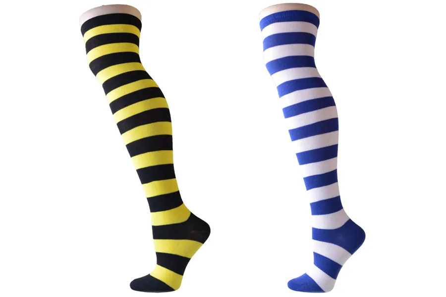 2021 New Socks Long Tube Ladies Japanese Blue and White Striped Over-knee Socks Thigh Socks  Thigh High Stockings  Knee High