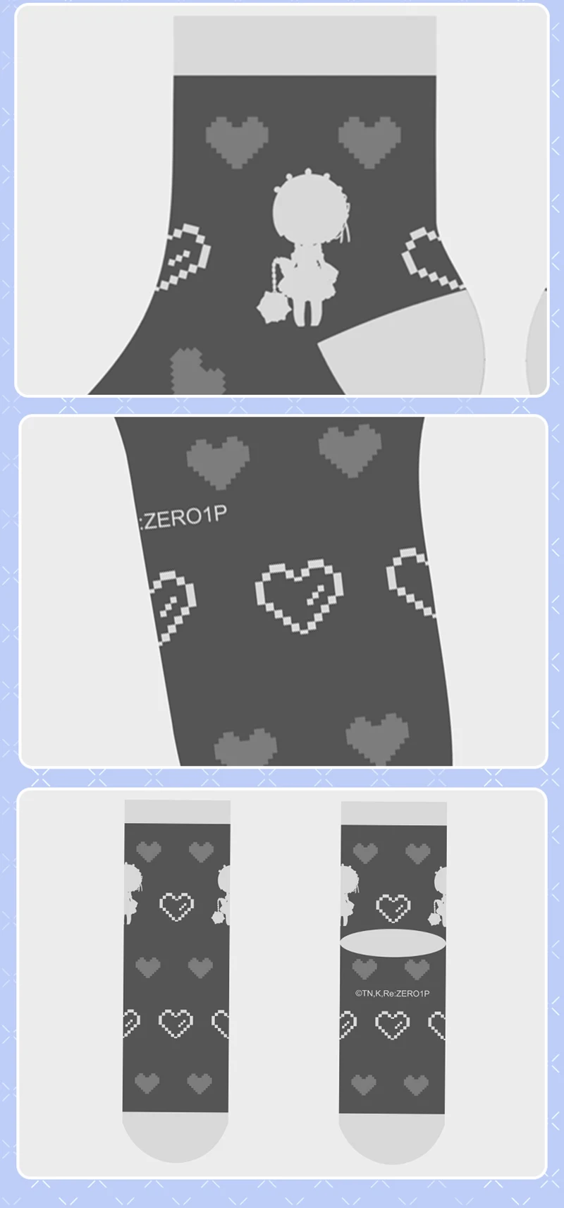 Brdwn Re: zero Rem Emilia China Official Authorization Warm Sock Short Socks