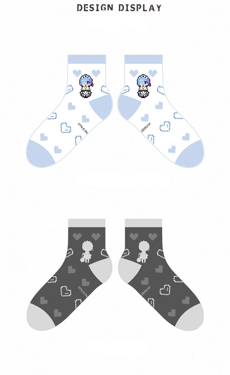 Brdwn Re: zero Rem Emilia China Official Authorization Warm Sock Short Socks