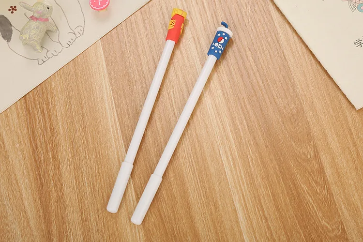 10Pcs/Set Creative Simulation Food Gel Pen Fries Cola Burger Cartoon Signature Pen Cute Gel Pen School Writing Pens Stationery