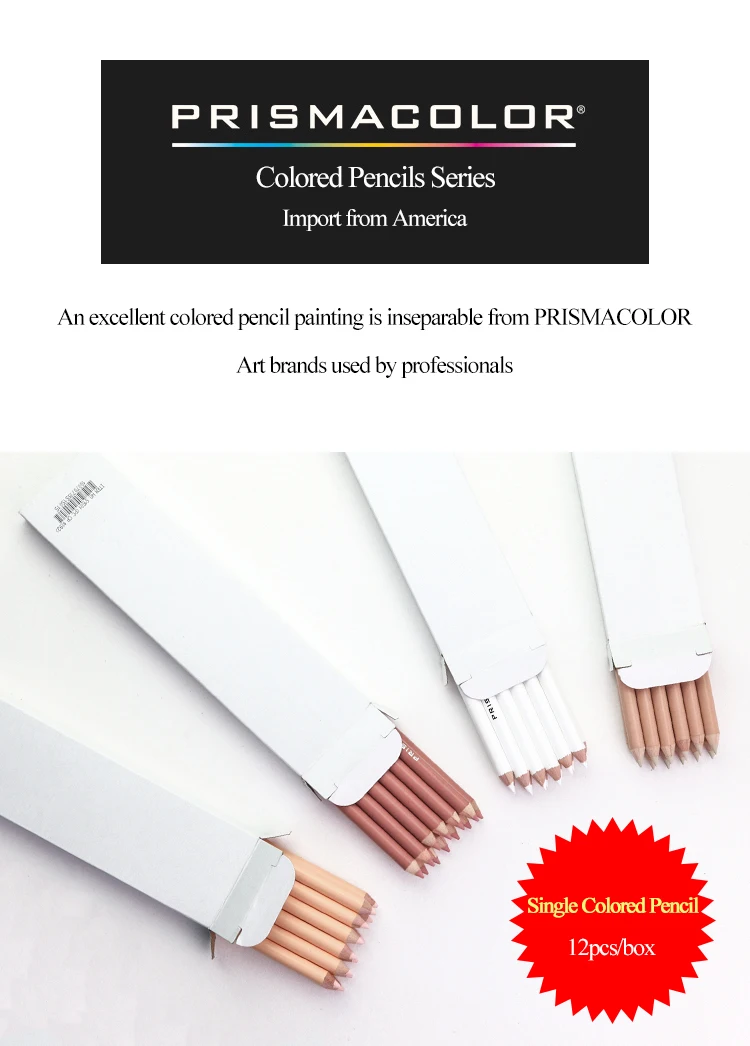 PRISMACOLOR Professional Oily Colored Pencils 12pcs Lapis de cor Sketch Colored Pencil Art Drawing Supplies PC927/938/1092/1093