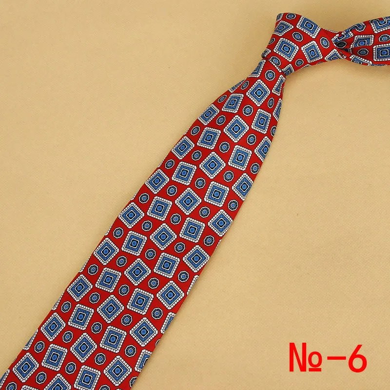 New Designs Classic Silk Men Tie Floral Plaid 9cm Red Printed Necktie Gravata Ties for Men Formal Wear Business Wedding Neckties