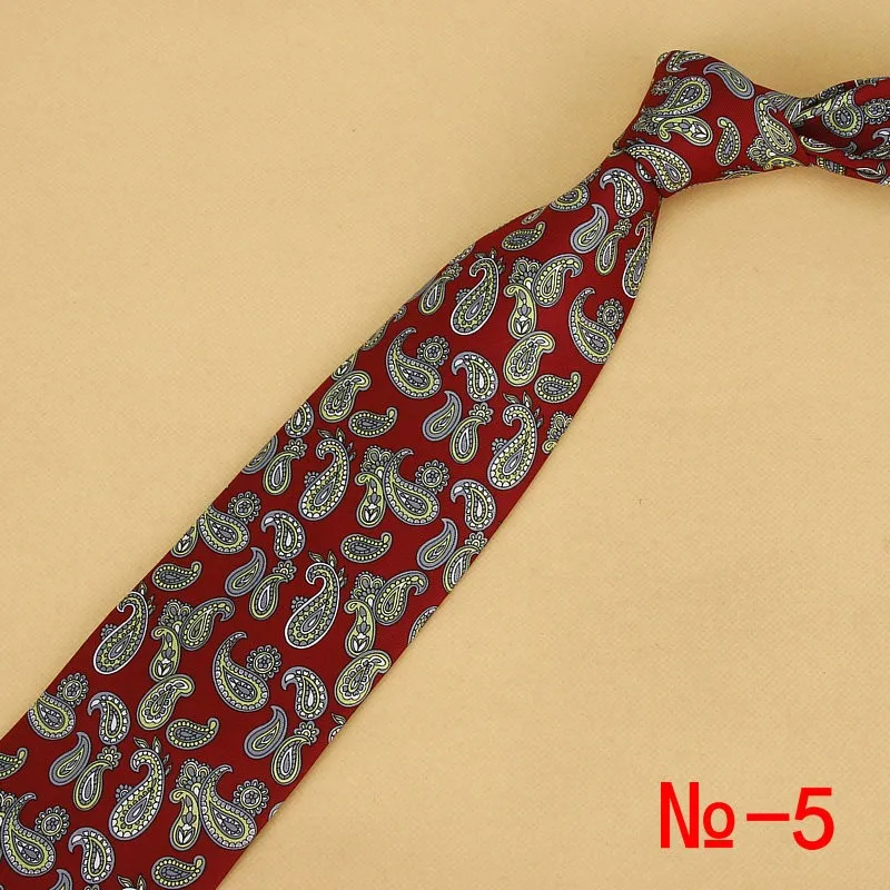 New Designs Classic Silk Men Tie Floral Plaid 9cm Red Printed Necktie Gravata Ties for Men Formal Wear Business Wedding Neckties
