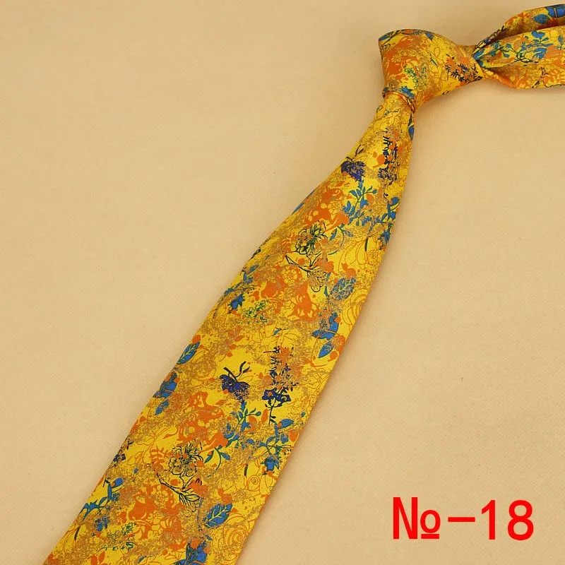 New Designs Classic Silk Men Tie Floral Plaid 9cm Red Printed Necktie Gravata Ties for Men Formal Wear Business Wedding Neckties