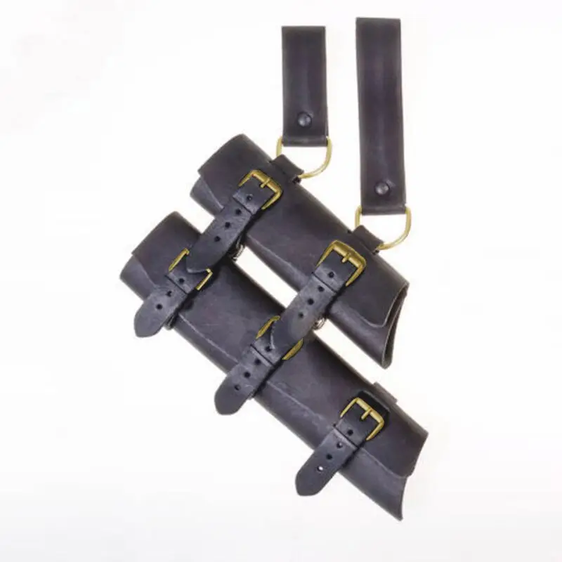 Medieval Double Sword Sheath Scabbard Leather Sword Waist Belt Vintage Dagger Frog Holder For Men Larp Knight Costume Accessory