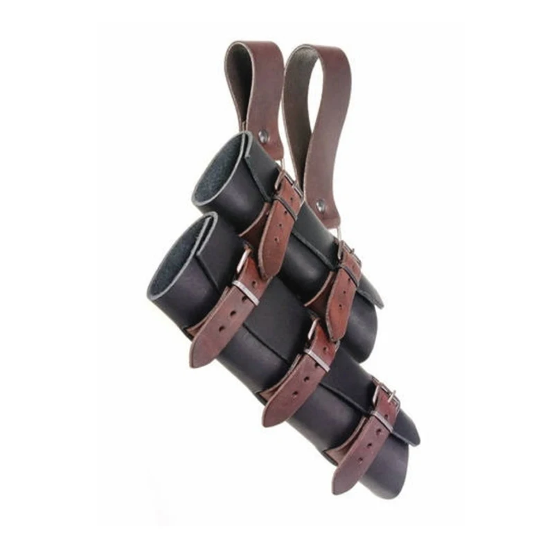 Medieval Double Sword Sheath Scabbard Leather Sword Waist Belt Vintage Dagger Frog Holder For Men Larp Knight Costume Accessory
