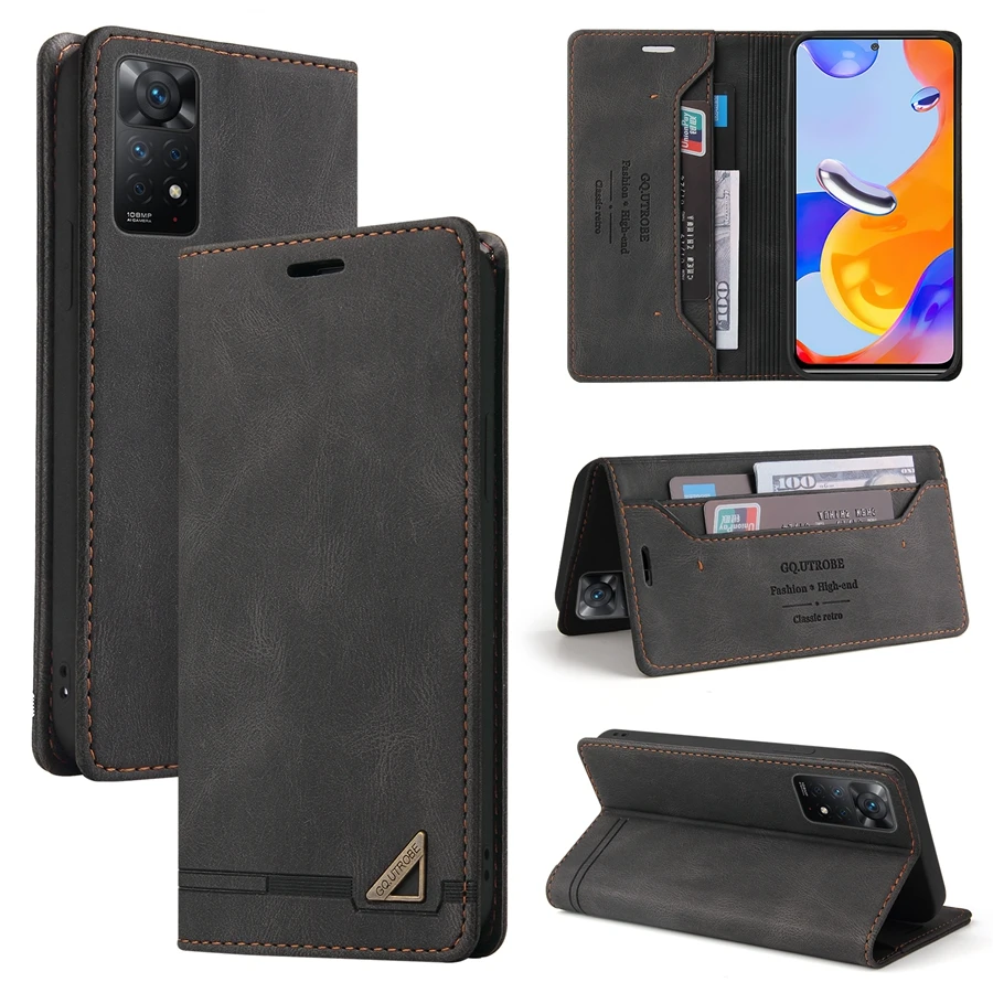 Wallet Card Slot Anti-theft Magnetic Flip Leather Case For Xiaomi Poco X7 Pro 15T 14T Redmi 15C 14C 13C Note 14 Pro 14S 13 12 11
