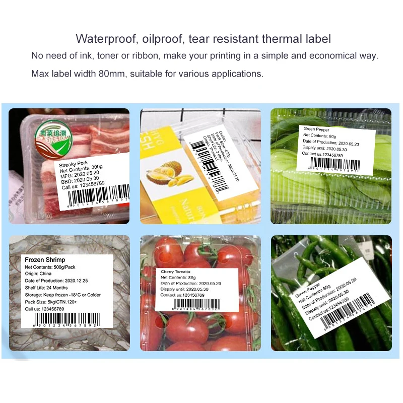 Thermal Adhesive Label Papers for DETONGER P1 DP23 DP30 DP80 3 Rolls Waterproof Oilproof Tear Resistant Sticker