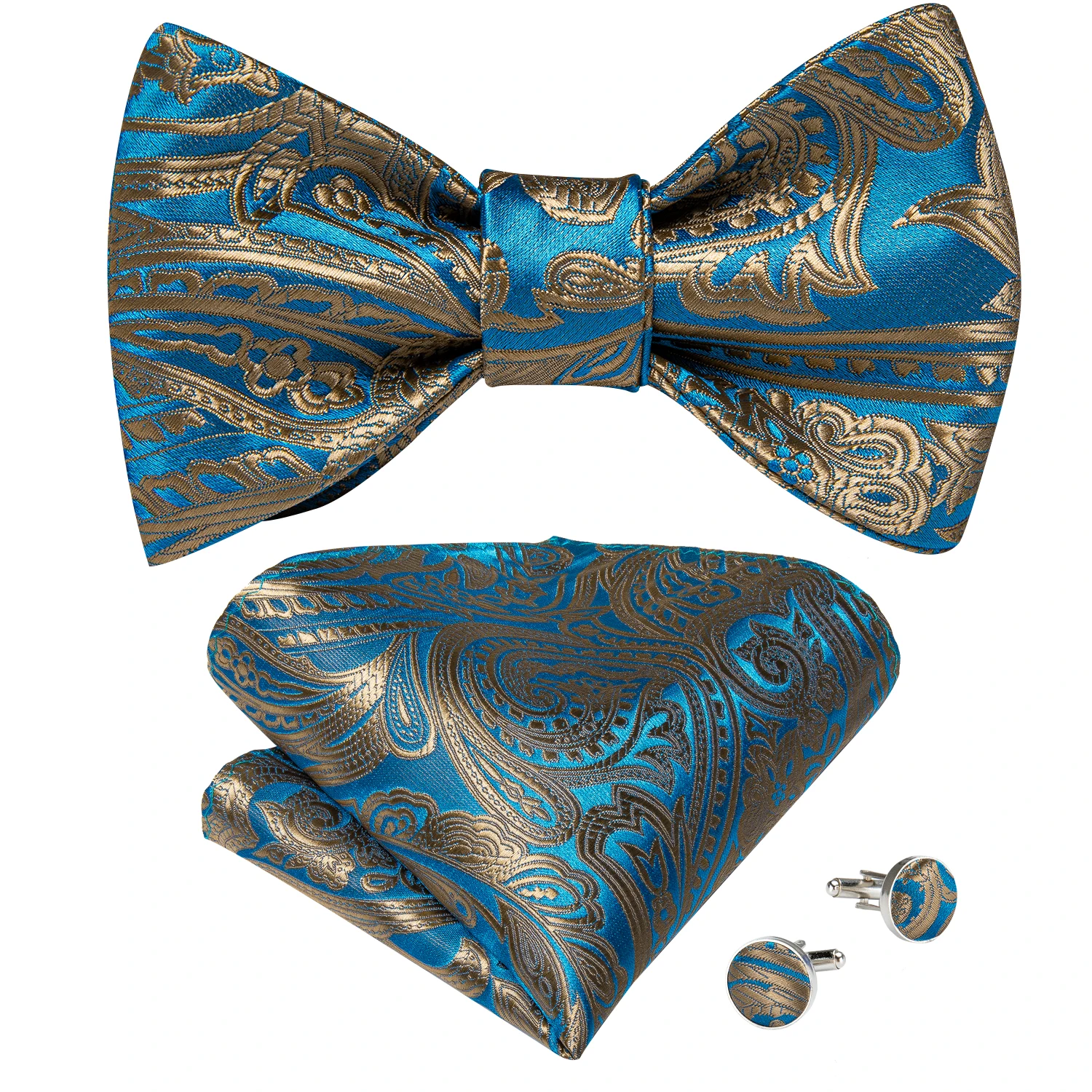 Brand New Men's Bow Tie Teal Green Blue Paisley Floral Bow Tie Wedding Party Butterfly Bowknot Men Tie Accessories