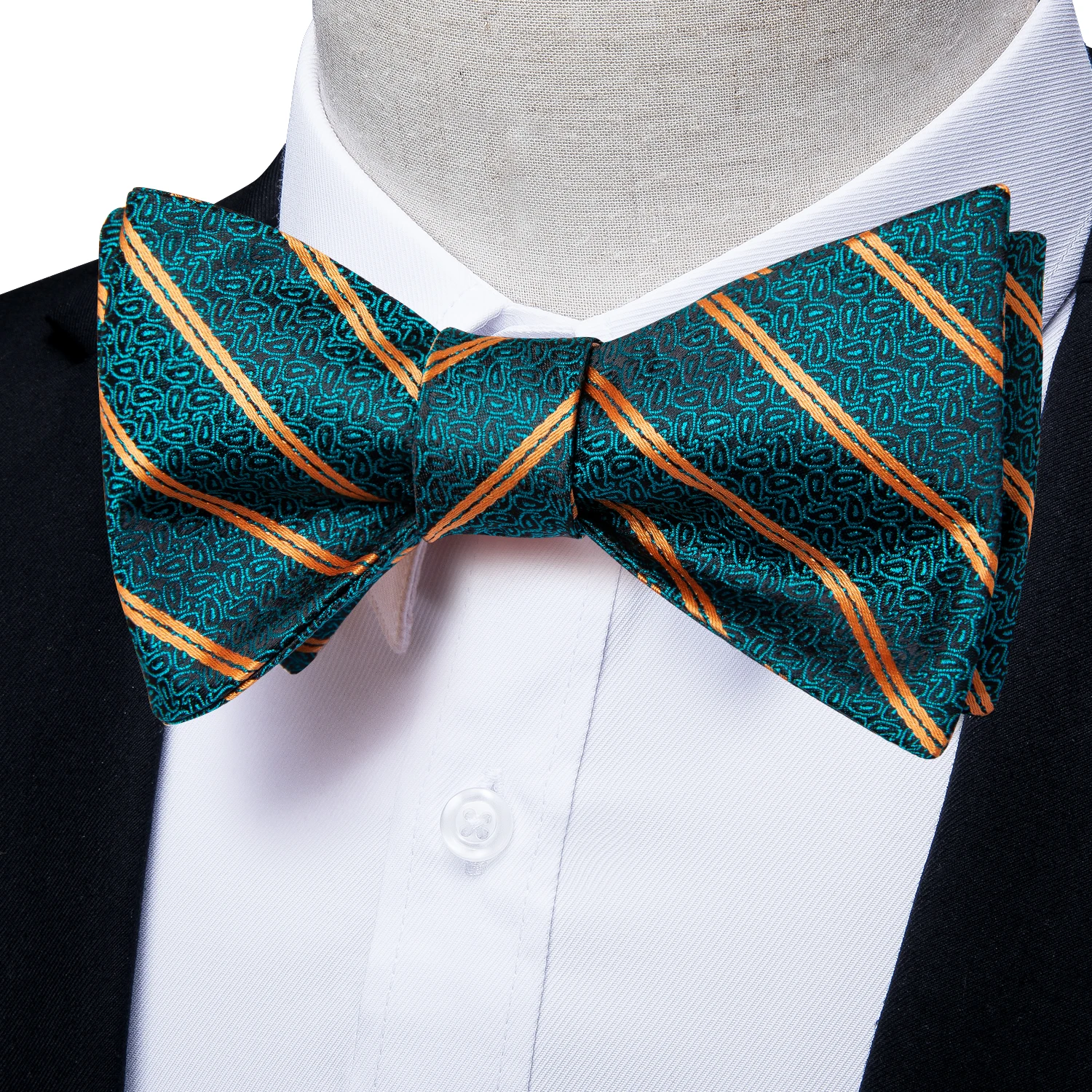 Brand New Men's Bow Tie Teal Green Blue Paisley Floral Bow Tie Wedding Party Butterfly Bowknot Men Tie Accessories