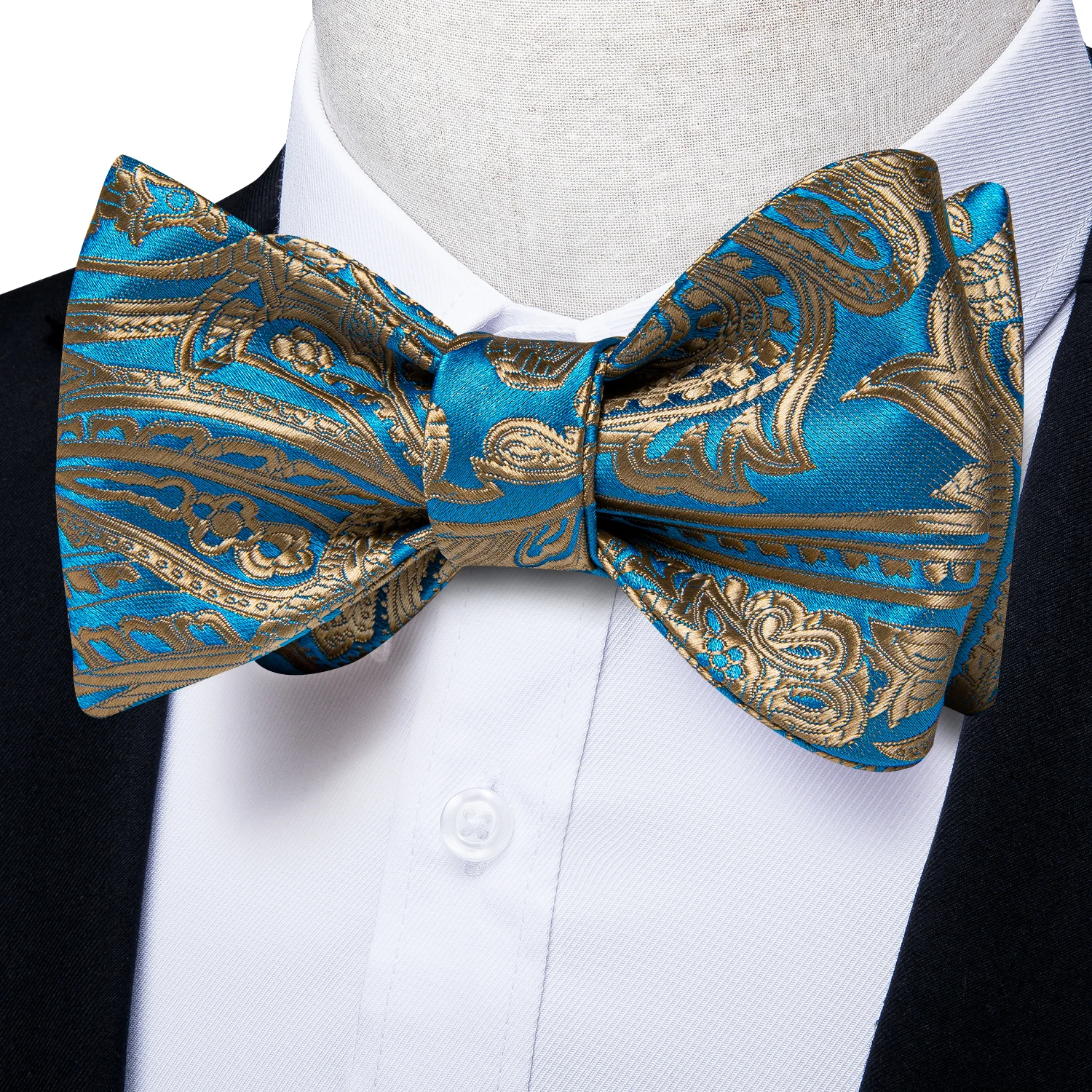 Brand New Men's Bow Tie Teal Green Blue Paisley Floral Bow Tie Wedding Party Butterfly Bowknot Men Tie Accessories