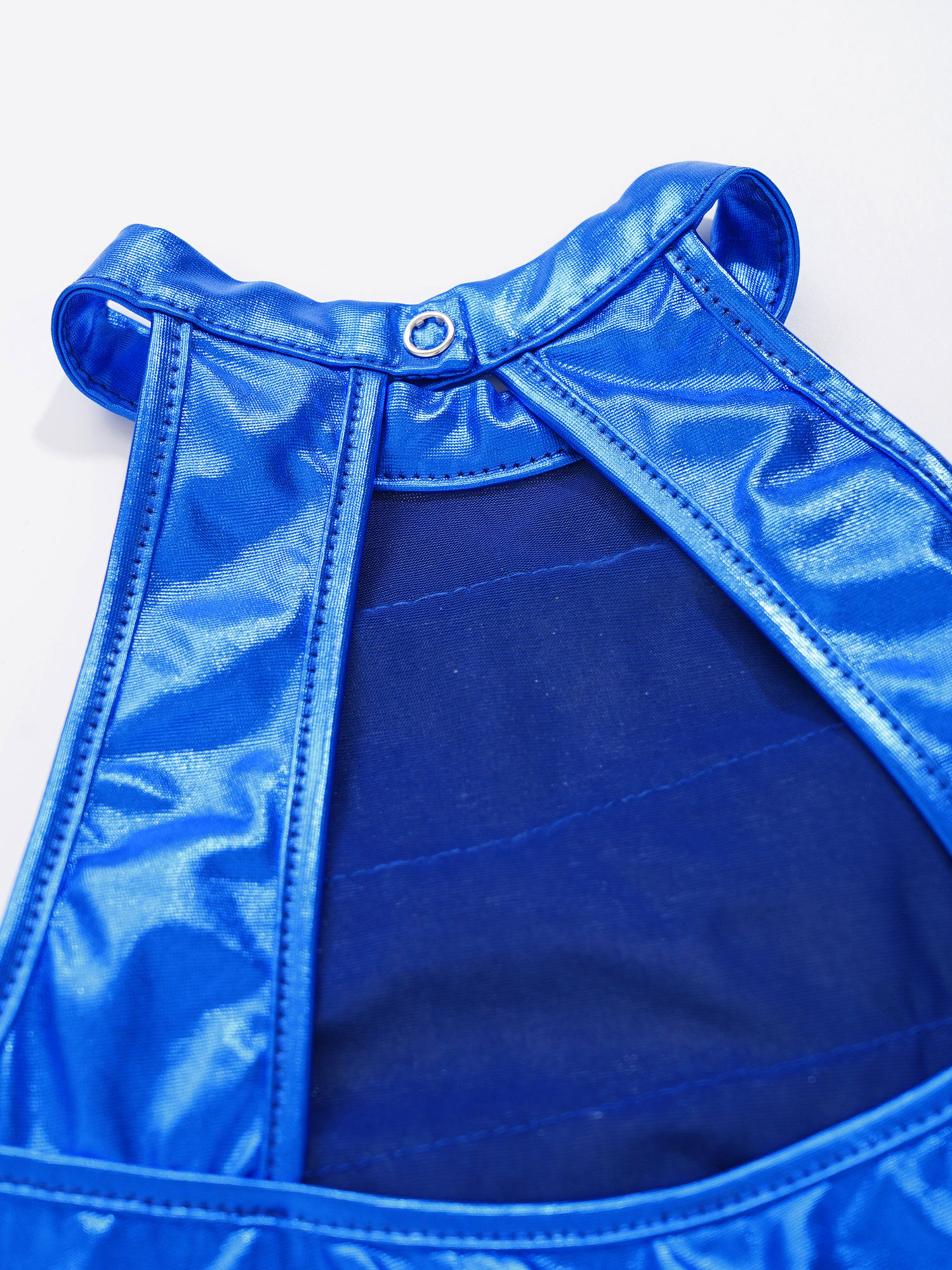 Kids Halter Shiny Sequins Gymnastics Shorty Unitards Dress Girls Ballet Leotard Stage Performance Latin Jazz Dance Costume