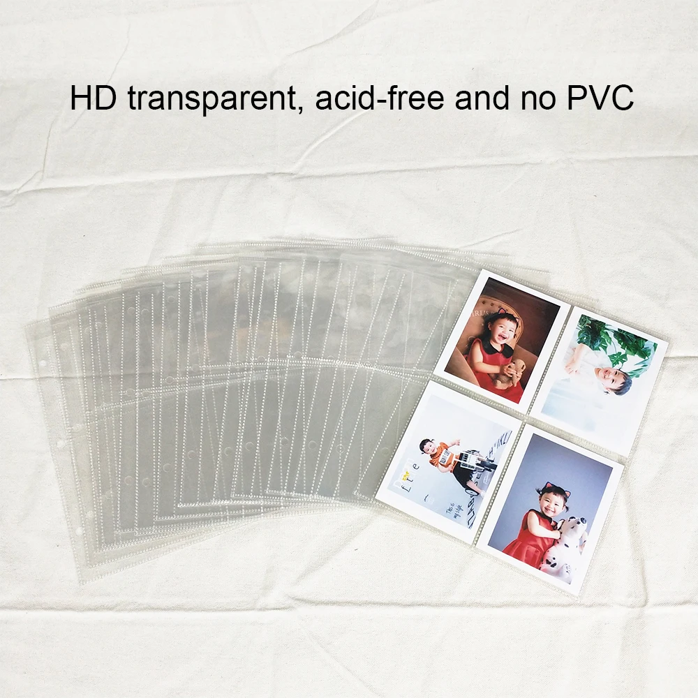 A5 3-hole Card Storage Bag 1/2/4/6 Pockets Collection Book 4R 6inch 10×15 Photo Wedding Album Trading Game Star Cards Protector