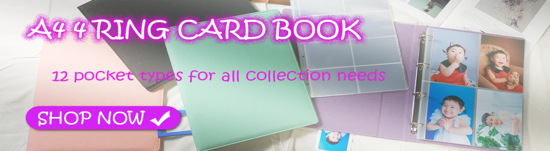 A5 3-hole Card Storage Bag 1/2/4/6 Pockets Collection Book 4R 6inch 10×15 Photo Wedding Album Trading Game Star Cards Protector