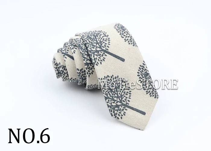 New Cartoon Linen Tie Skinny Casual Necktie For Wedding Party Neckties Classic Suits Floral Animal Print Neck Ties Cravat Gift