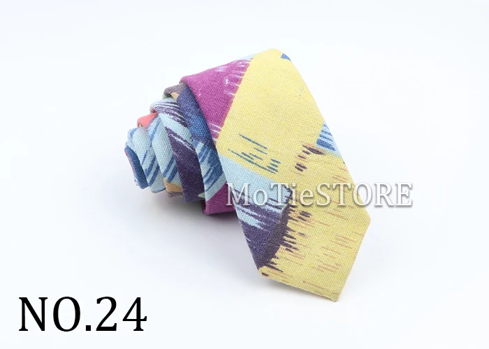 New Cartoon Linen Tie Skinny Casual Necktie For Wedding Party Neckties Classic Suits Floral Animal Print Neck Ties Cravat Gift