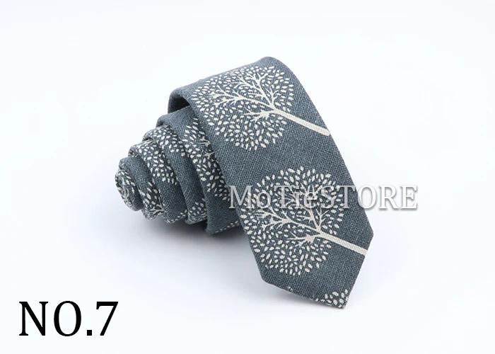 New Cartoon Linen Tie Skinny Casual Necktie For Wedding Party Neckties Classic Suits Floral Animal Print Neck Ties Cravat Gift