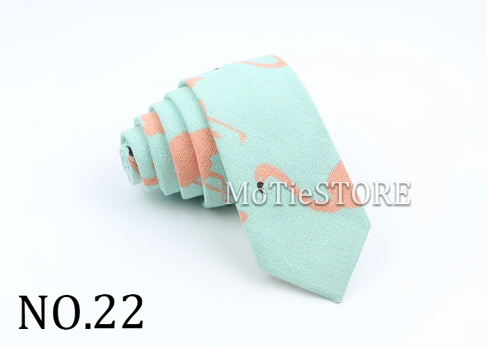 New Cartoon Linen Tie Skinny Casual Necktie For Wedding Party Neckties Classic Suits Floral Animal Print Neck Ties Cravat Gift