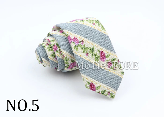 New Cartoon Linen Tie Skinny Casual Necktie For Wedding Party Neckties Classic Suits Floral Animal Print Neck Ties Cravat Gift