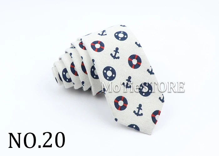 New Cartoon Linen Tie Skinny Casual Necktie For Wedding Party Neckties Classic Suits Floral Animal Print Neck Ties Cravat Gift