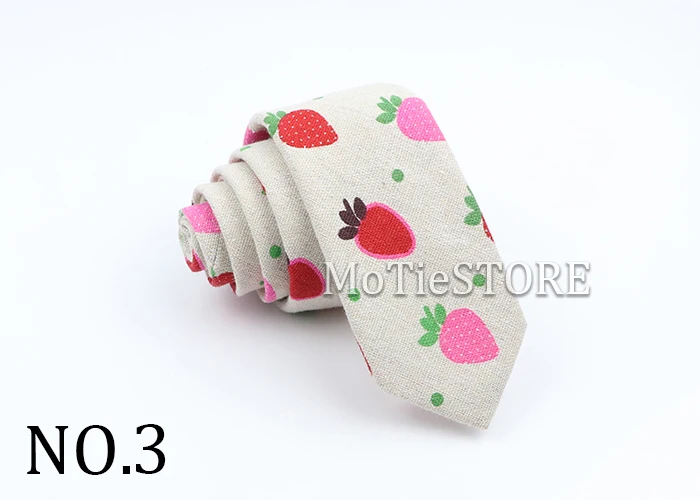 New Cartoon Linen Tie Skinny Casual Necktie For Wedding Party Neckties Classic Suits Floral Animal Print Neck Ties Cravat Gift