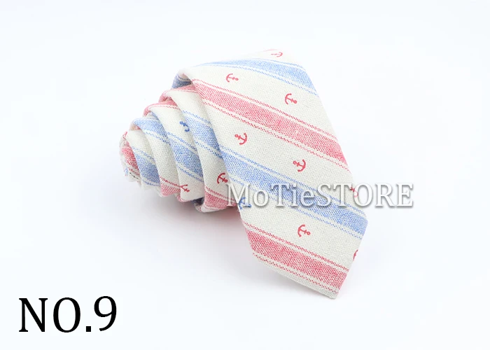 New Cartoon Linen Tie Skinny Casual Necktie For Wedding Party Neckties Classic Suits Floral Animal Print Neck Ties Cravat Gift