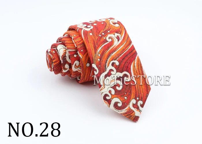 New Cartoon Linen Tie Skinny Casual Necktie For Wedding Party Neckties Classic Suits Floral Animal Print Neck Ties Cravat Gift