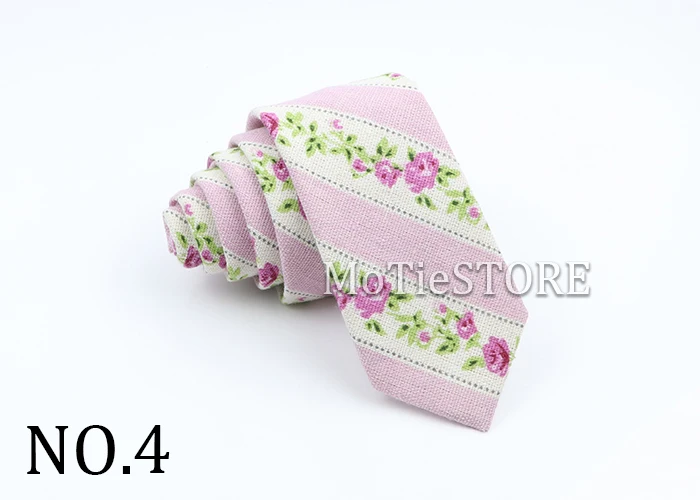 New Cartoon Linen Tie Skinny Casual Necktie For Wedding Party Neckties Classic Suits Floral Animal Print Neck Ties Cravat Gift