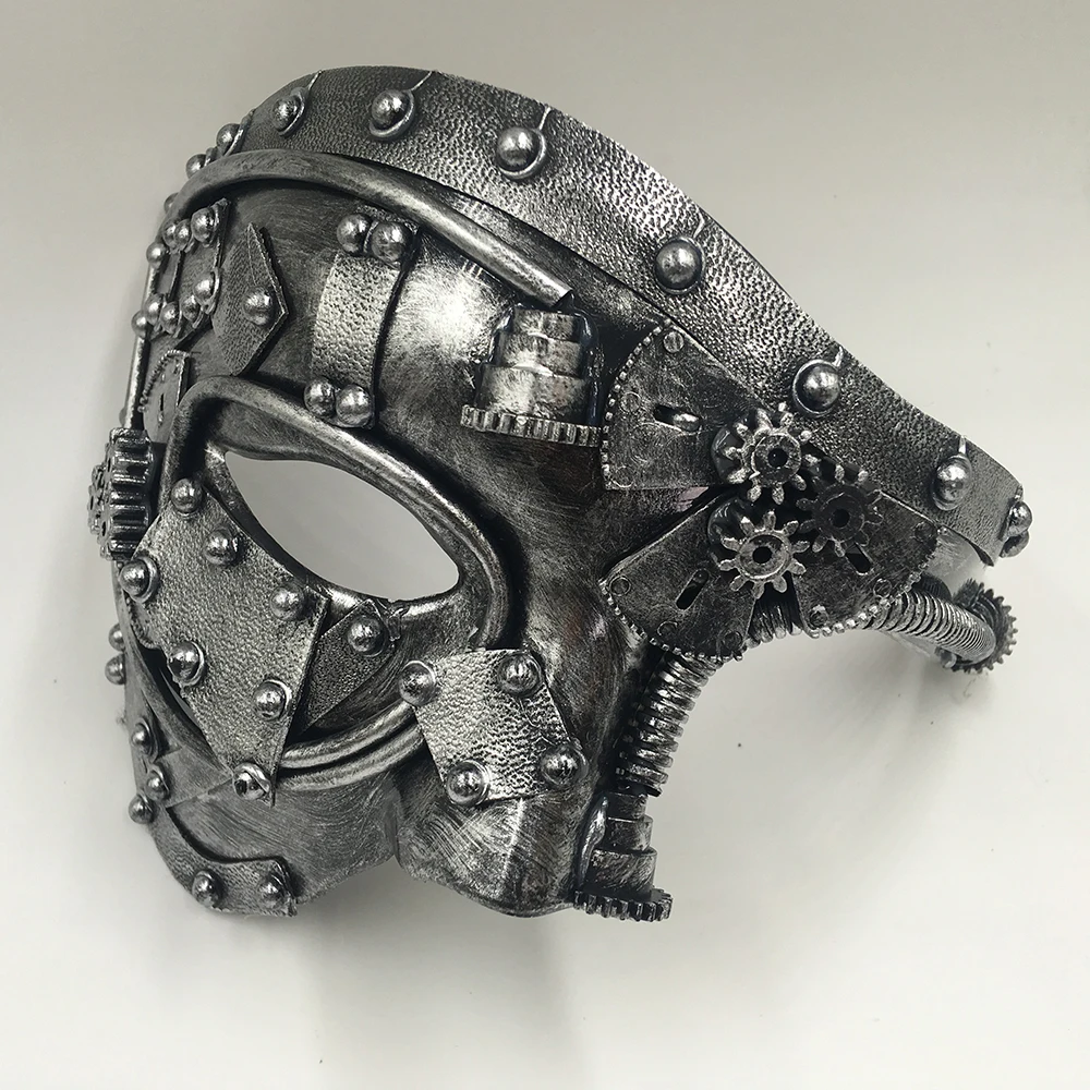 Steampunk Phantom Masquerade Cosplay Medieval Retro Mask Ball Half Face Men Punk Costume Halloween Party Costume Props