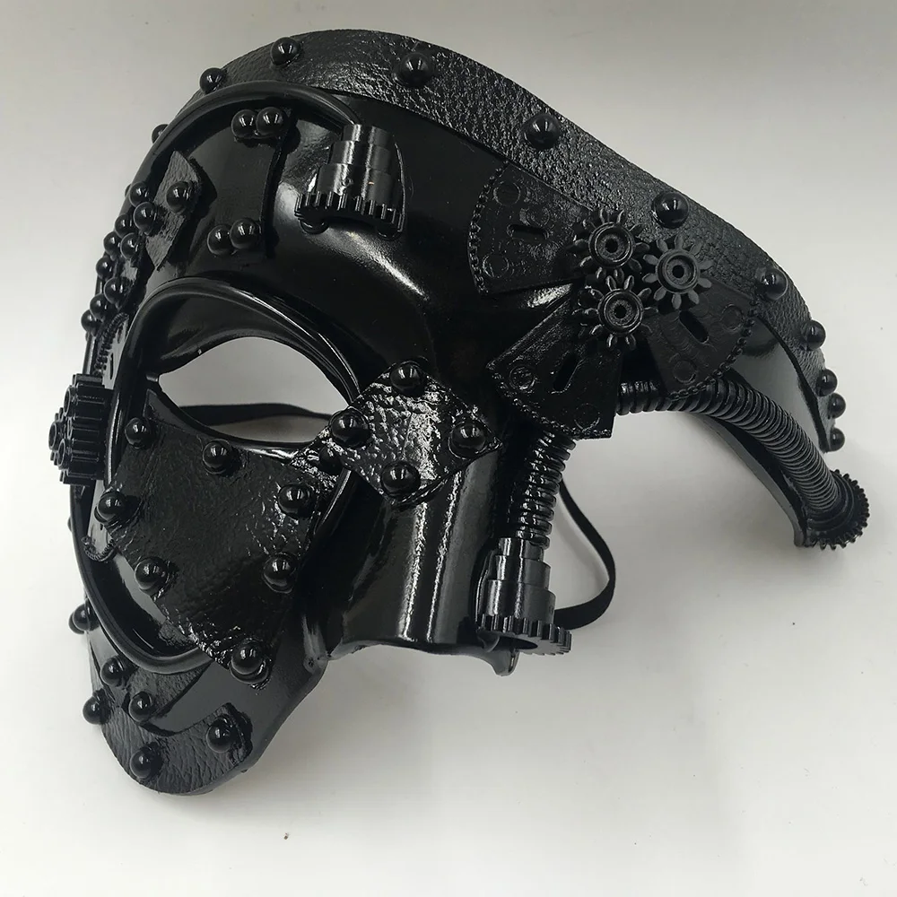 Steampunk Phantom Masquerade Cosplay Medieval Retro Mask Ball Half Face Men Punk Costume Halloween Party Costume Props
