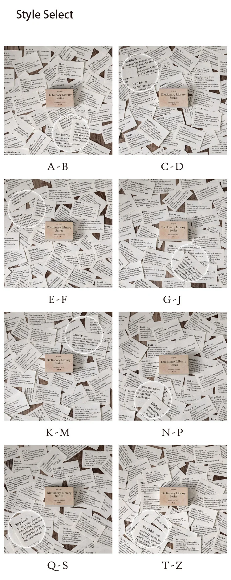 JIANWU 100 Sheets Dictionary Library Series Memo Pad Basic Decoration Material Paper Statement Notes Journal School Stationery