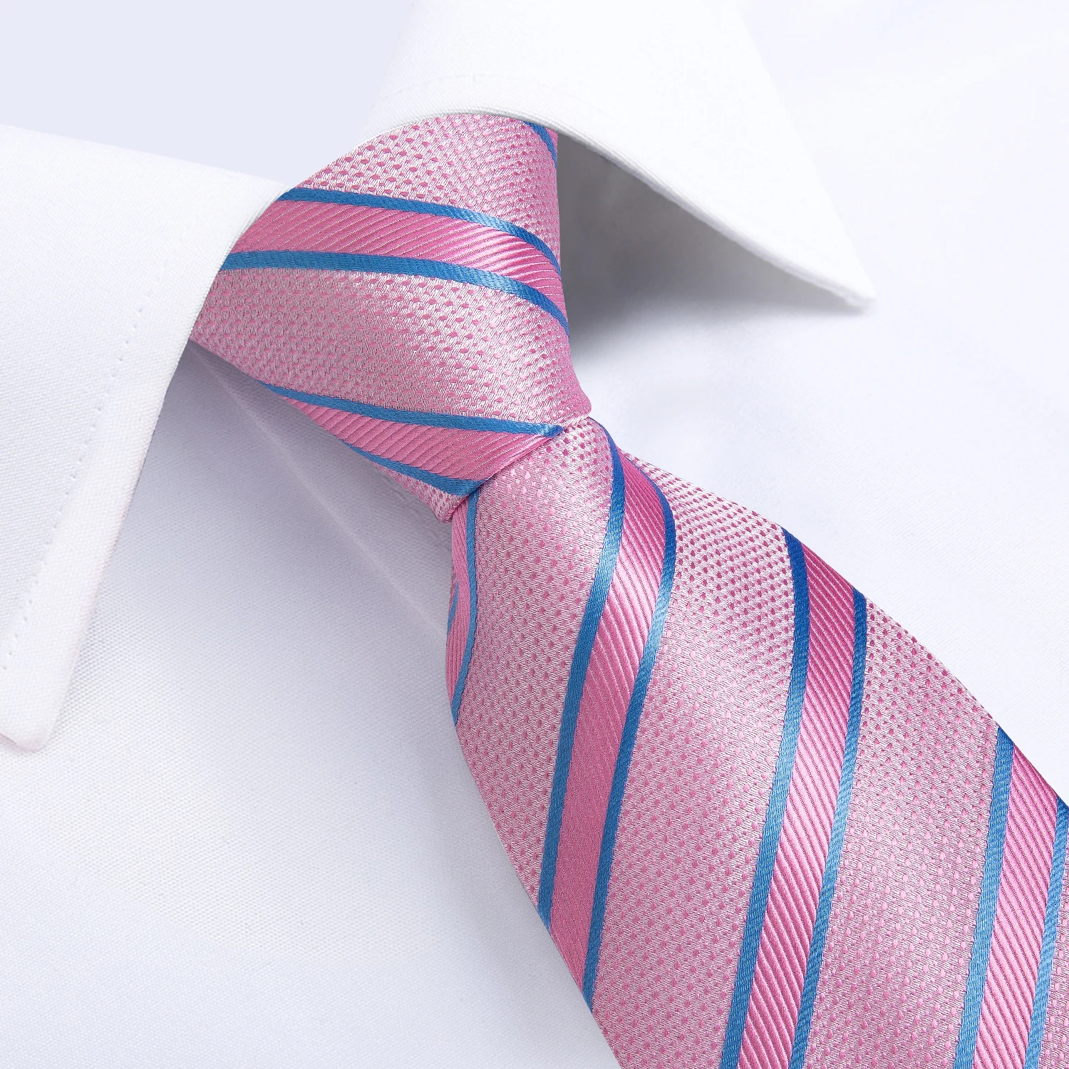 High Quality Pink Striped Paisley Men's Tie Set 8cm Business Wedding Party Accessories Men Necktie Hanky Set Men Gift