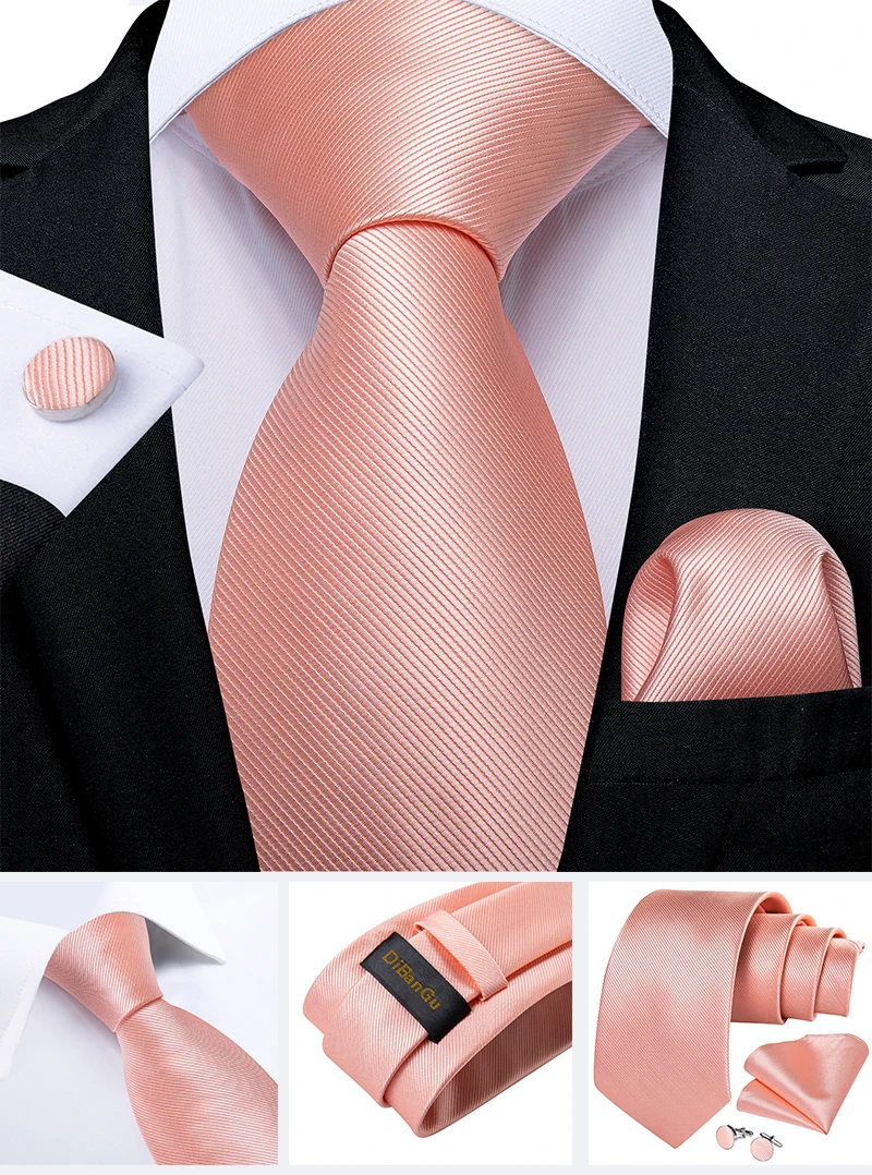 High Quality Pink Striped Paisley Men's Tie Set 8cm Business Wedding Party Accessories Men Necktie Hanky Set Men Gift