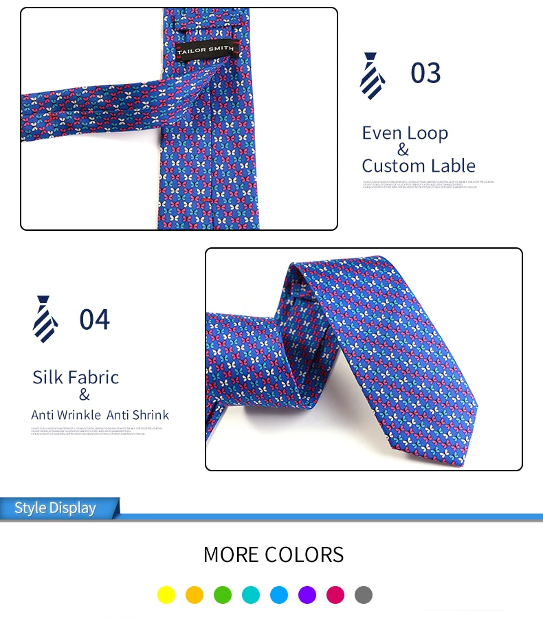 Tailor Smith New Fashion Printed Animal 100% Silk Ties Sheep Butterfly Puppy Elephant Men Premium Silk Neckties