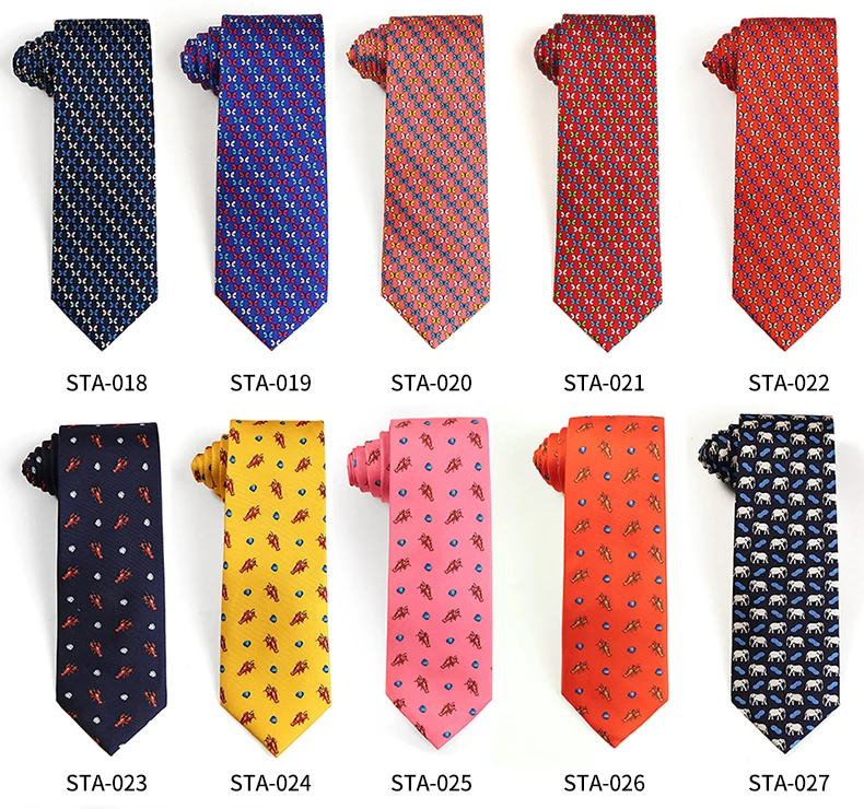 Tailor Smith New Fashion Printed Animal 100% Silk Ties Sheep Butterfly Puppy Elephant Men Premium Silk Neckties