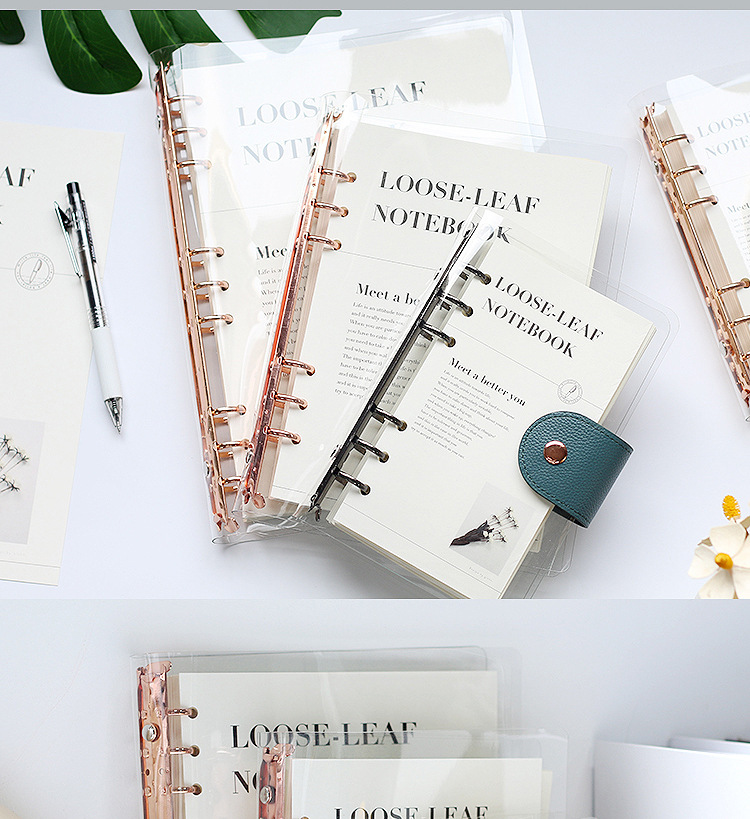 A5A6 B5 Rose Gold With 90 Sheet Inner Page Notebook Planner Organizer Binder Books Journal Diary Office Supplies Notebook