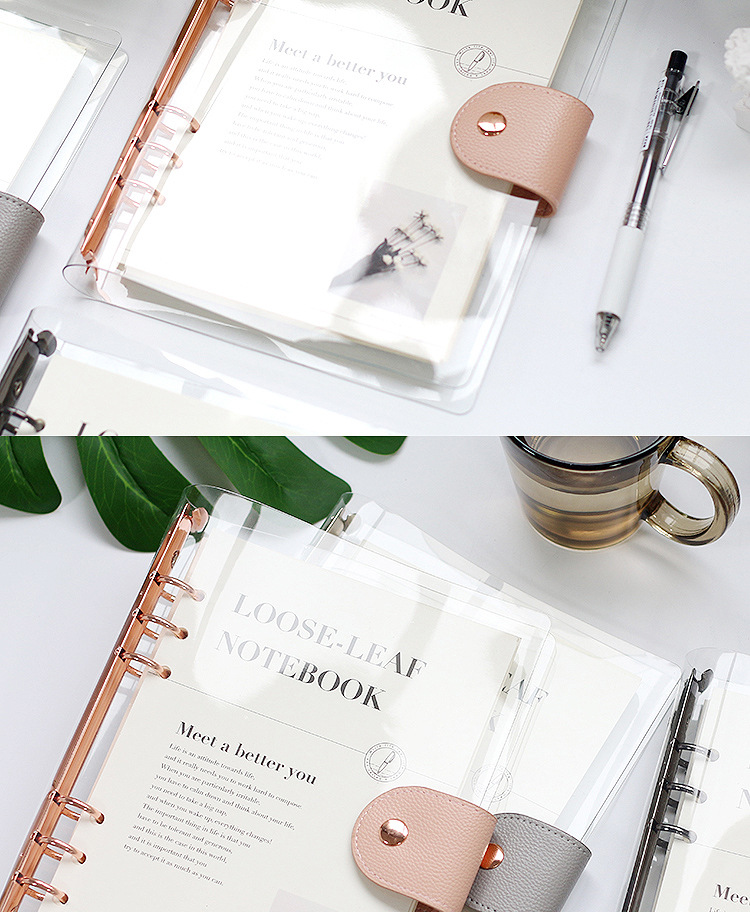 A5A6 B5 Rose Gold With 90 Sheet Inner Page Notebook Planner Organizer Binder Books Journal Diary Office Supplies Notebook
