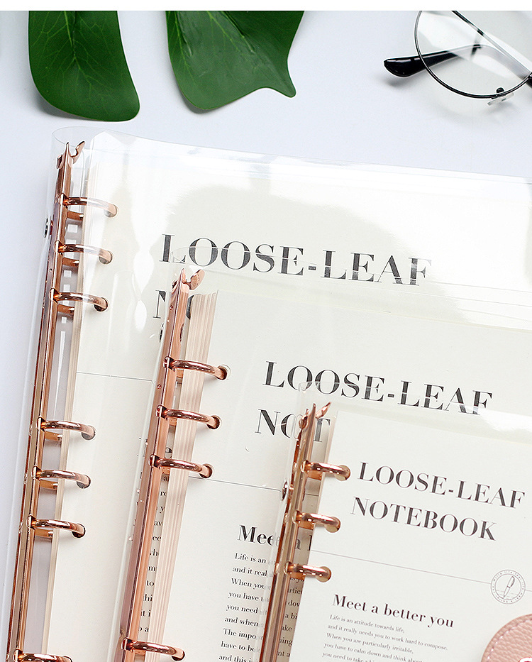 A5A6 B5 Rose Gold With 90 Sheet Inner Page Notebook Planner Organizer Binder Books Journal Diary Office Supplies Notebook
