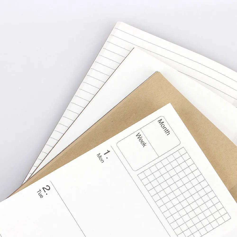 1PC Kraft Paper Notebook Filler Paper Inserts Blank Dot Grid Notepad Diary Journal Traveler's Notebook Refill Planner Organizer
