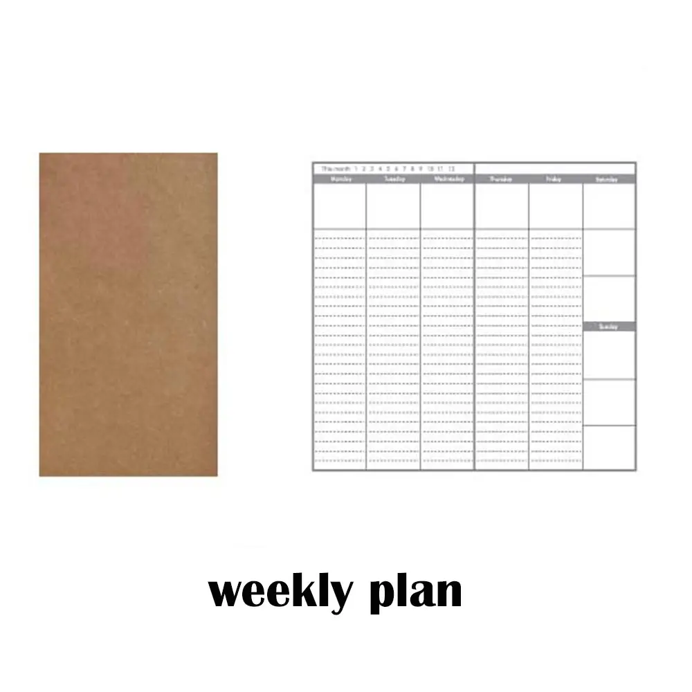 1PC Kraft Paper Notebook Filler Paper Inserts Blank Dot Grid Notepad Diary Journal Traveler's Notebook Refill Planner Organizer