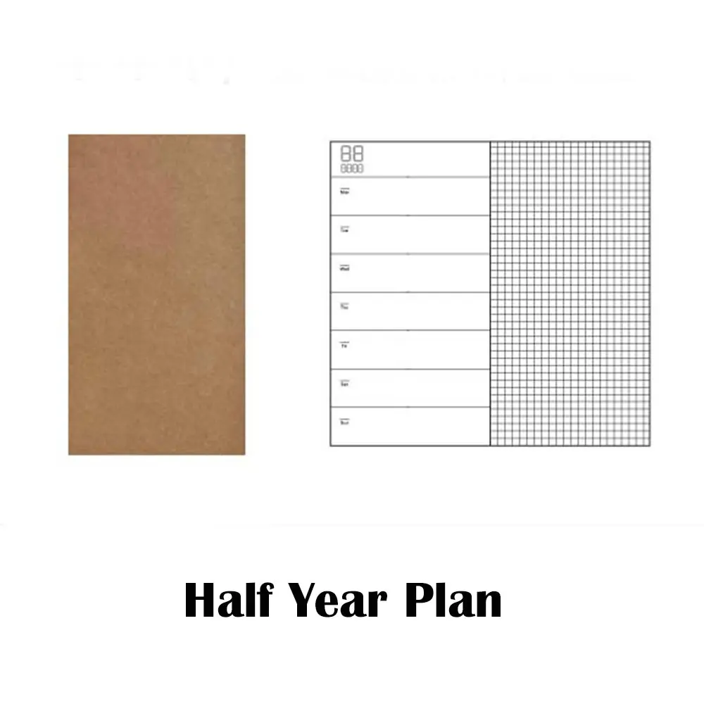 1PC Kraft Paper Notebook Filler Paper Inserts Blank Dot Grid Notepad Diary Journal Traveler's Notebook Refill Planner Organizer